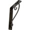 Ekena Millwork Edwards Wrought Iron Bracket, (Single center brace), Antiqued Warm Silver 1 1/2"W x 5 1/2"D x 8"H BKTM01X05X08SEDAWS - alternate 1